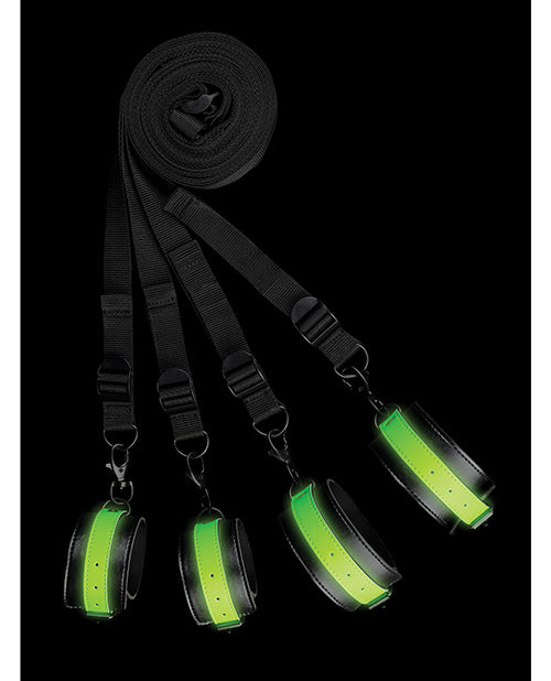 Shots Ouch Bed Bindings Restraint Kit - Glow In The Dark - LUST Depot