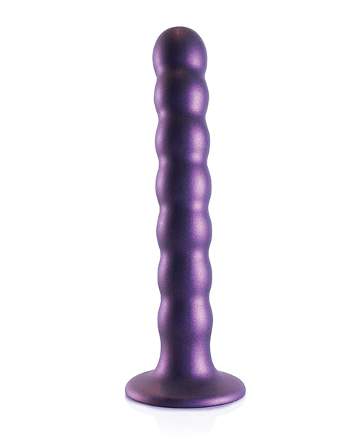 Shots Ouch 6.5" Beaded G-spot Dildo - Metallic Purple - LUST Depot