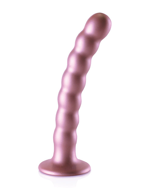 Shots Ouch 6.5" Beaded G-spot Dildo - Rose Gold - LUST Depot