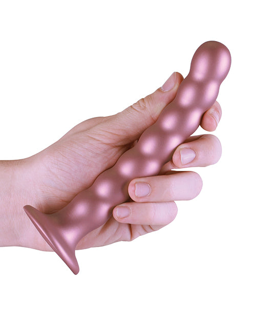 Shots Ouch 6.5" Beaded G-spot Dildo - Rose Gold - LUST Depot