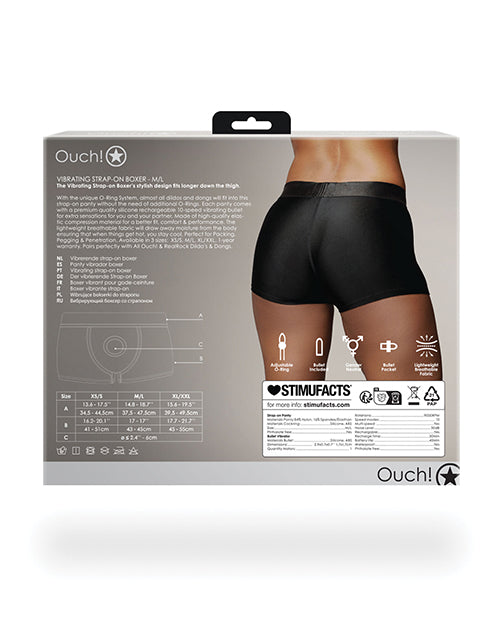 Shots Ouch Vibrating Strap On Boxer - Black M/l - LUST Depot