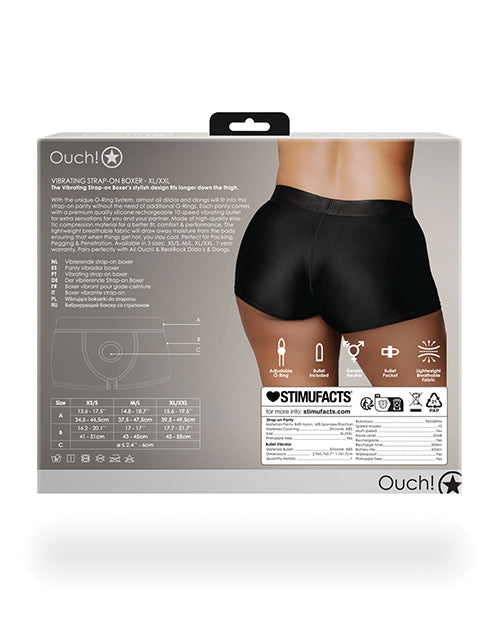 Shots Ouch Vibrating Strap On Boxer - Black Xl/xxl - LUST Depot