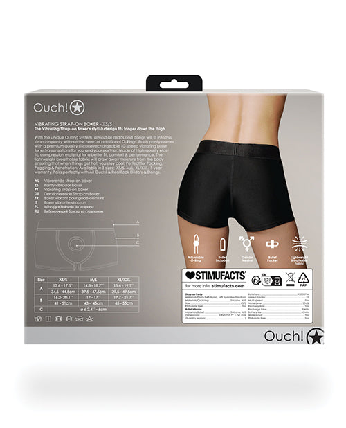 Shots Ouch Vibrating Strap On Boxer - Black Xs/s - LUST Depot