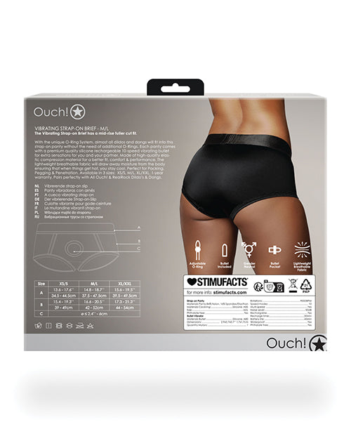 Shots Ouch Vibrating Strap On Brief - Black M/l - LUST Depot