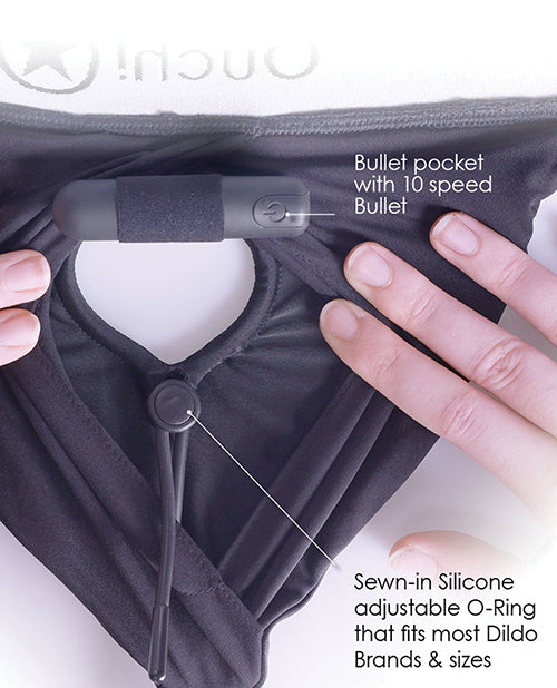 Shots Ouch Vibrating Strap On Brief - Black M/l - LUST Depot