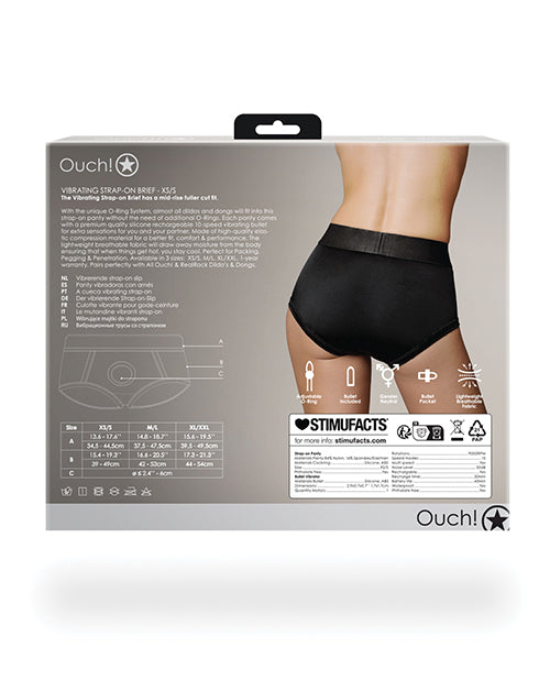 Shots Ouch Vibrating Strap On Brief - Black Xs/s - LUST Depot