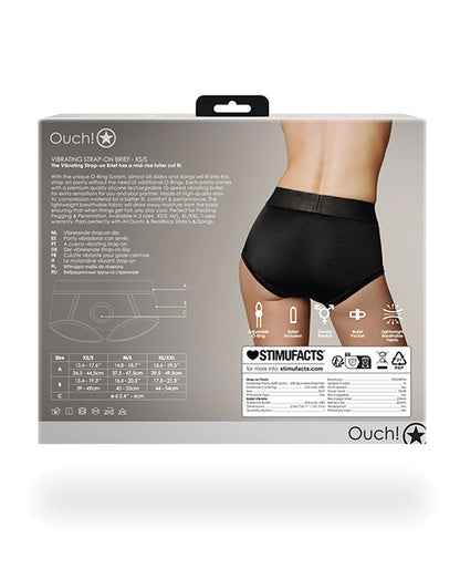 Shots Ouch Vibrating Strap On Brief - Black Xs/s - LUST Depot