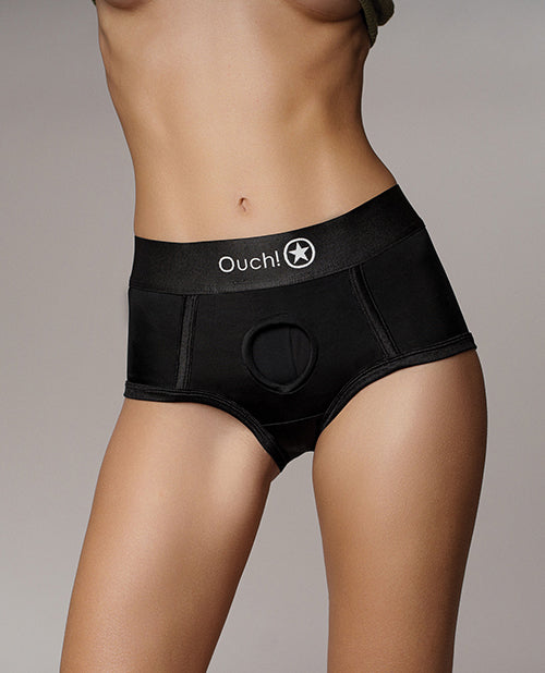 Shots Ouch Vibrating Strap On Brief - Black Xs/s - LUST Depot