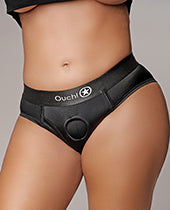 Shots Ouch Vibrating Strap On High-cut Brief - Black Xl/xxl - LUST Depot