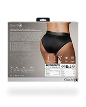 Shots Ouch Vibrating Strap On High-cut Brief - Black Xl/xxl - LUST Depot