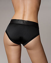 Shots Ouch Vibrating Strap On High-cut Brief - Black Xs/s - LUST Depot