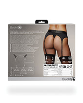 Shots Ouch Vibrating Strap On Thong W/adjustable Garters - Black M/l - LUST Depot