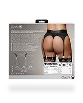 Shots Ouch Vibrating Strap On Thong W/adjustable Garters - Black Xl/xxl - LUST Depot