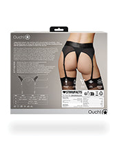 Shots Ouch Vibrating Strap On Thong W/adjustable Garters - Black Xs/s - LUST Depot