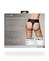 Shots Ouch Vibrating Strap On Thong W/removable Rear Straps - Black Xs/s - LUST Depot