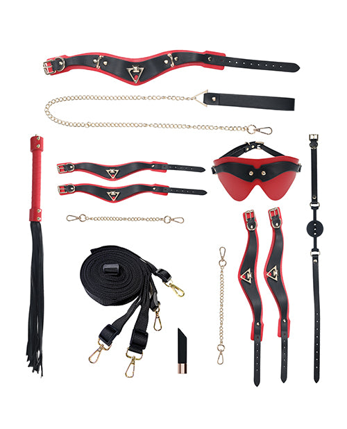 Shots Ouch! Milan Collection Bondage Kit w/Bag - Black/Red - LUST Depot