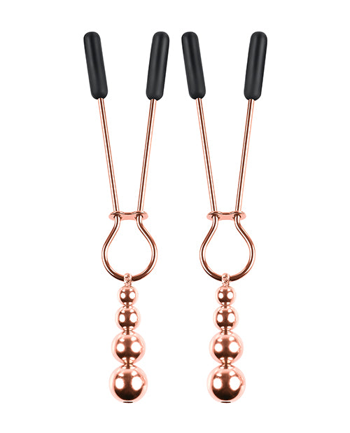 Selopa Beaded Nipple Clamps - Rose Gold - LUST Depot