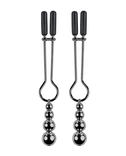 Selopa Beaded Nipple Clamps - Black Chrome - LUST Depot