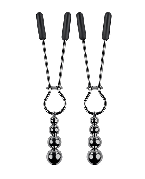 Selopa Beaded Nipple Clamps - Black Chrome - LUST Depot