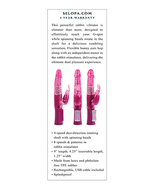 Selopa Rechargeable Bunny - Pink - LUST Depot