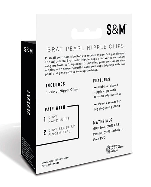 Sex & Mischief Brat Pearl Nipple Clips - LUST Depot