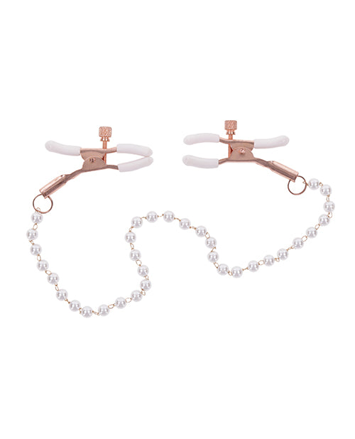 Sex & Mischief Peaches 'n CreaMe Pearl Nipple Clamps - LUST Depot