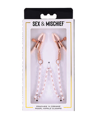 Sex & Mischief Peaches 'n CreaMe Pearl Nipple Clamps