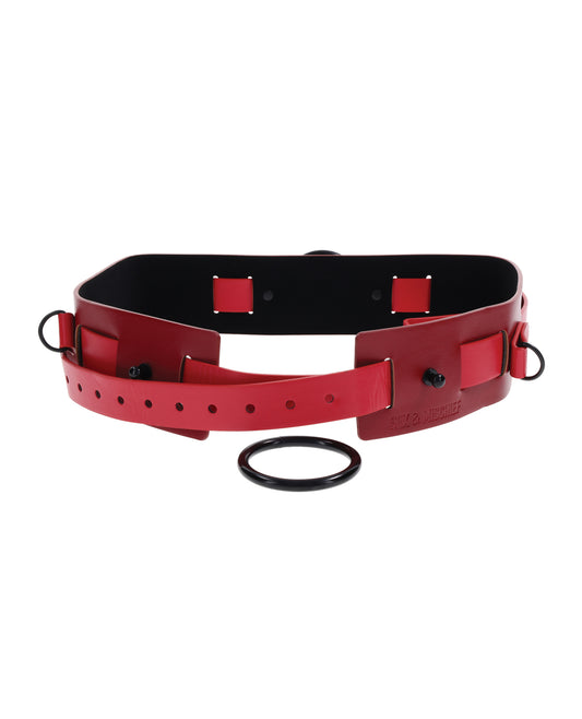 Sex & Mischief Ex's & Oh's Bound & Belted - Red/Black