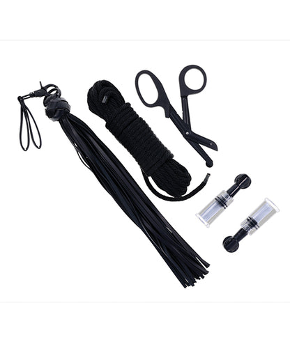 Saffron Tied & Twisted Bondage Set - Black