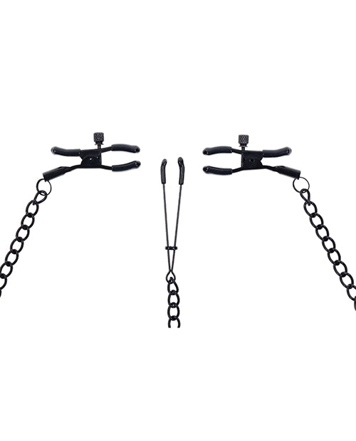 Saffron Chain Nipple to Clit Set - Black