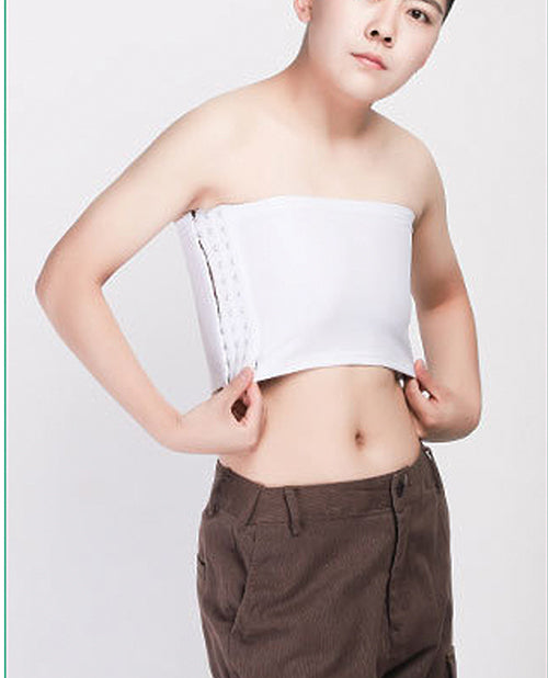 Gender Fluid Strapless Chest Compression Binder - L White - LUST Depot