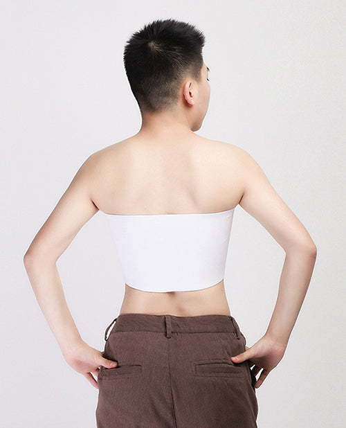 Gender Fluid Strapless Chest Compression Binder - L White - LUST Depot