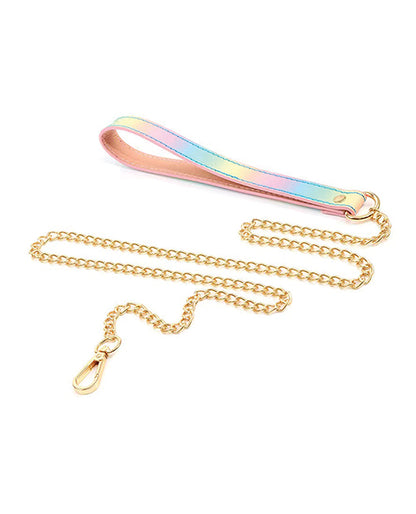 Hello Sexy! Hot Bitch Collar & Leash - Iridescent Rainbow