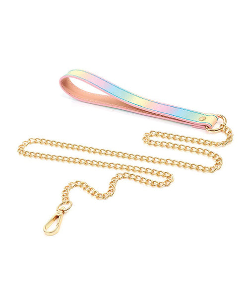 Hello Sexy! Hot Bitch Collar & Leash - Iridescent Rainbow - LUST Depot