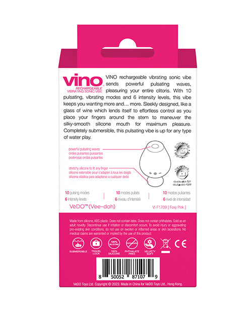 Vedo Vino Rechargeable Sonic Vibe - Pink - LUST Depot