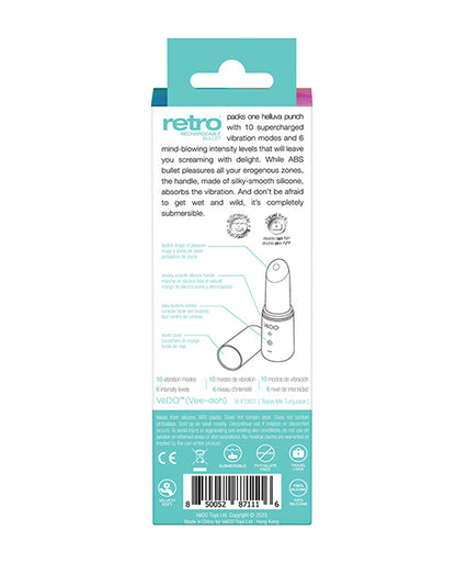 Vedo Retro Rechargeable Bullet Lip Stick Vibe - Turquoise - LUST Depot