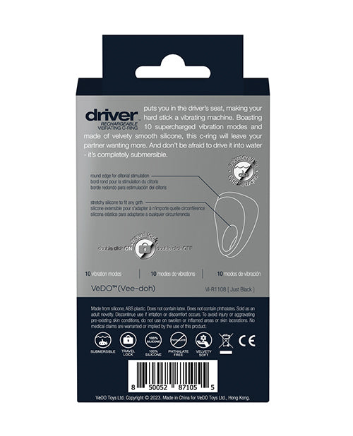 Vedo Driver Rechargeable C Ring - Black - LUST Depot