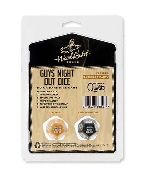 Wood Rocket Guys Night Out Do or Dare Dice Game - Black - LUST Depot