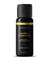 Wicked Sensual Care Vanilla & Sugarcane Massage Oil - 4 oz