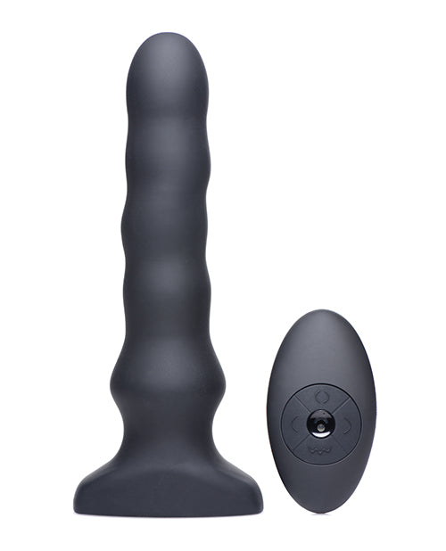 Thunderplugs Silicone Vibrating & Squirming Plug W/remote - Black - LUST Depot