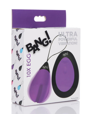 Bang! 10X Silicone Vibrating Egg - Purple