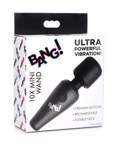 Bang! 10X Vibrating Mini Silicone Wand - Black