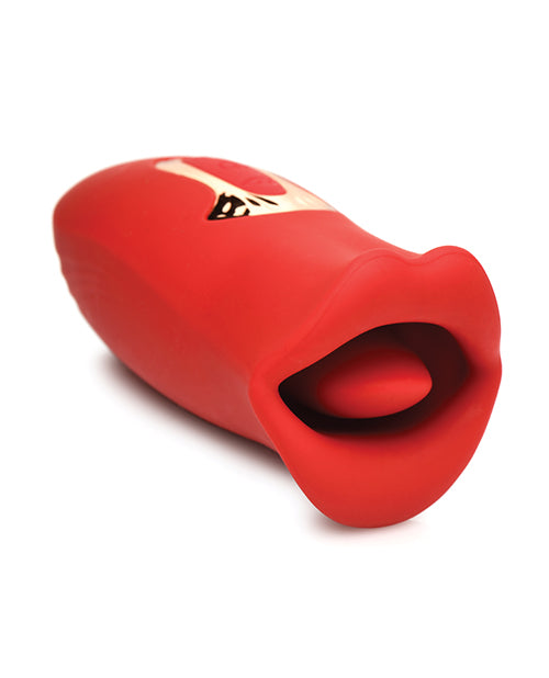 Shegasm Lickgasm Kiss + Tell Silicone Kissing & Vibrating Clitoral Stimulator - Red - LUST Depot