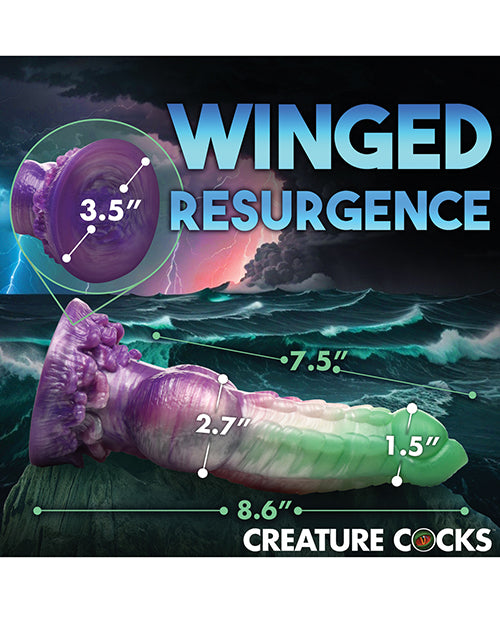 Creature Cocks Aqua Phoenix Silicone Dildo - Multi Color