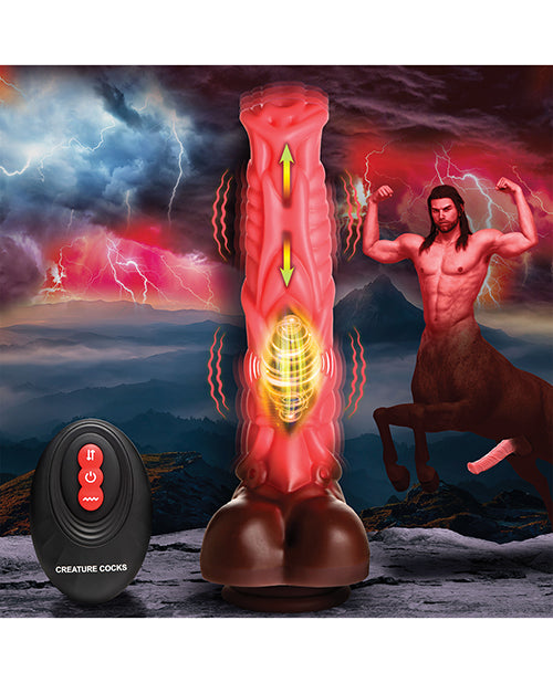 Creature Cocks Deluxe Centaur Thrusting & Vibrating Silicone Dildo w/Remote Control - Peach/Brown - LUST Depot