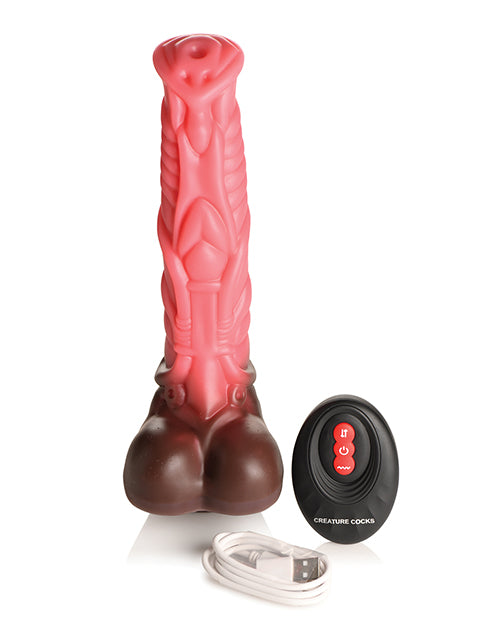 Creature Cocks Deluxe Centaur Thrusting & Vibrating Silicone Dildo w/Remote Control - Peach/Brown - LUST Depot