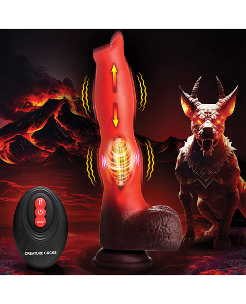 Creature Cocks Ramming Hound Thrusting & Vibrating Silicone Dildo w/Remote Control - Red/Brown - LUST Depot