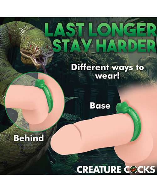 Creature Cocks Serpentine Silicone Cock Ring - Green - LUST Depot