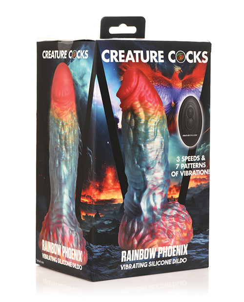 Creature Cocks Rainbow Phoenix Vibrating Dildo w/Remote Control - Rainbow - LUST Depot