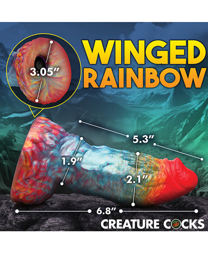 Creature Cocks Rainbow Phoenix Vibrating Dildo w/Remote Control - Rainbow - LUST Depot